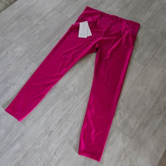 Athleta Elation shine tight leggings pink XL Barbiecore Activewear Yoga NWT - Picture 3 of 7